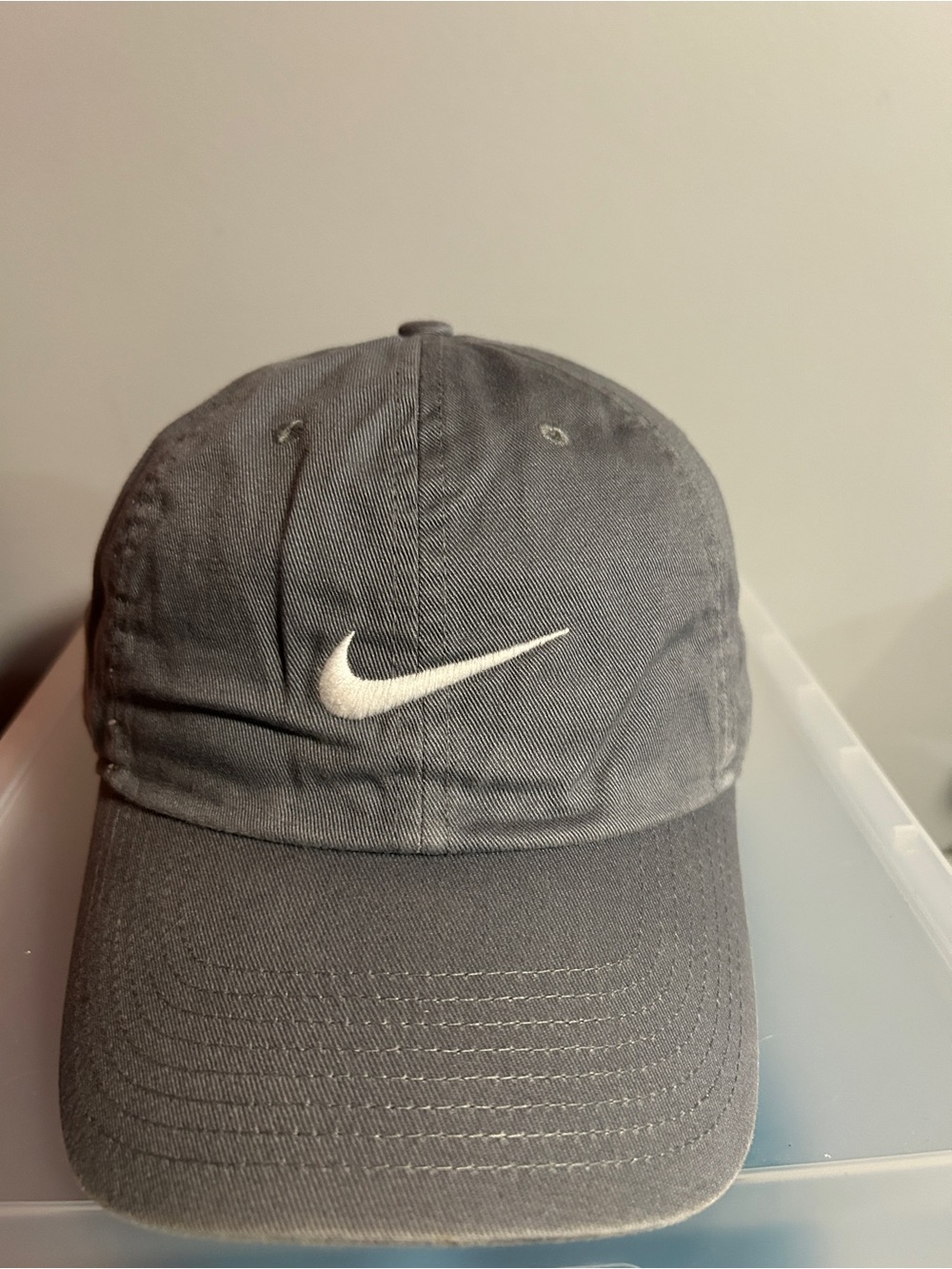 Nike Gray Baseball Cap with White Swoosh